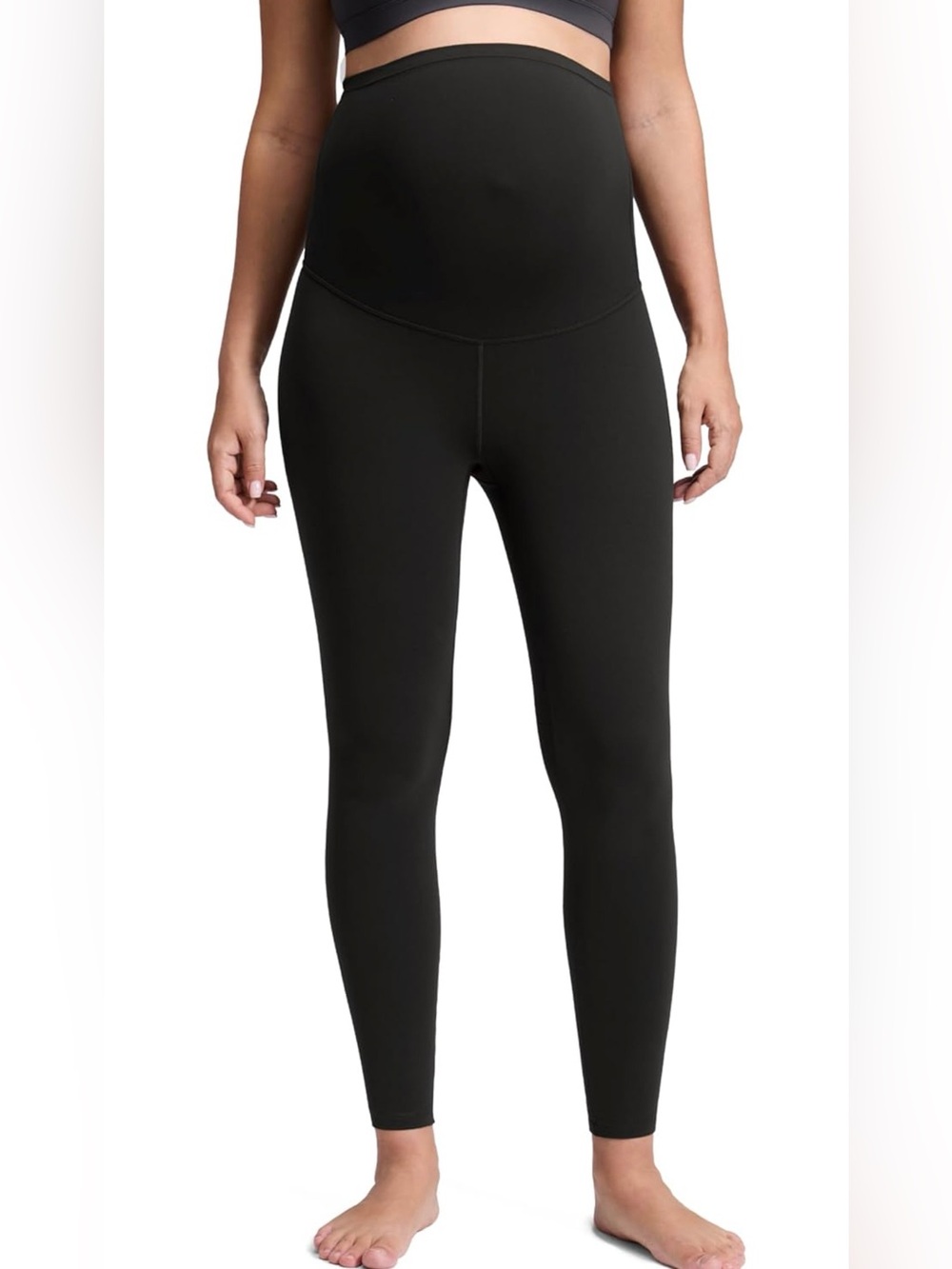 Women's Pregnancy High-Waist Black Active Leggings